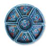 Tapasschaal turquoise bord + kom + 6 schaaltjes Tunesisch keramiek 30cm