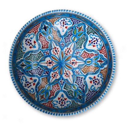 Tunesische schaal 25 cm turquoise